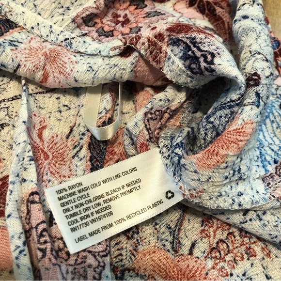 Knox Rose Womens Light Blue Shirt Size XL Sleeveless Tank Floral Front Tie - Picture 7 of 9